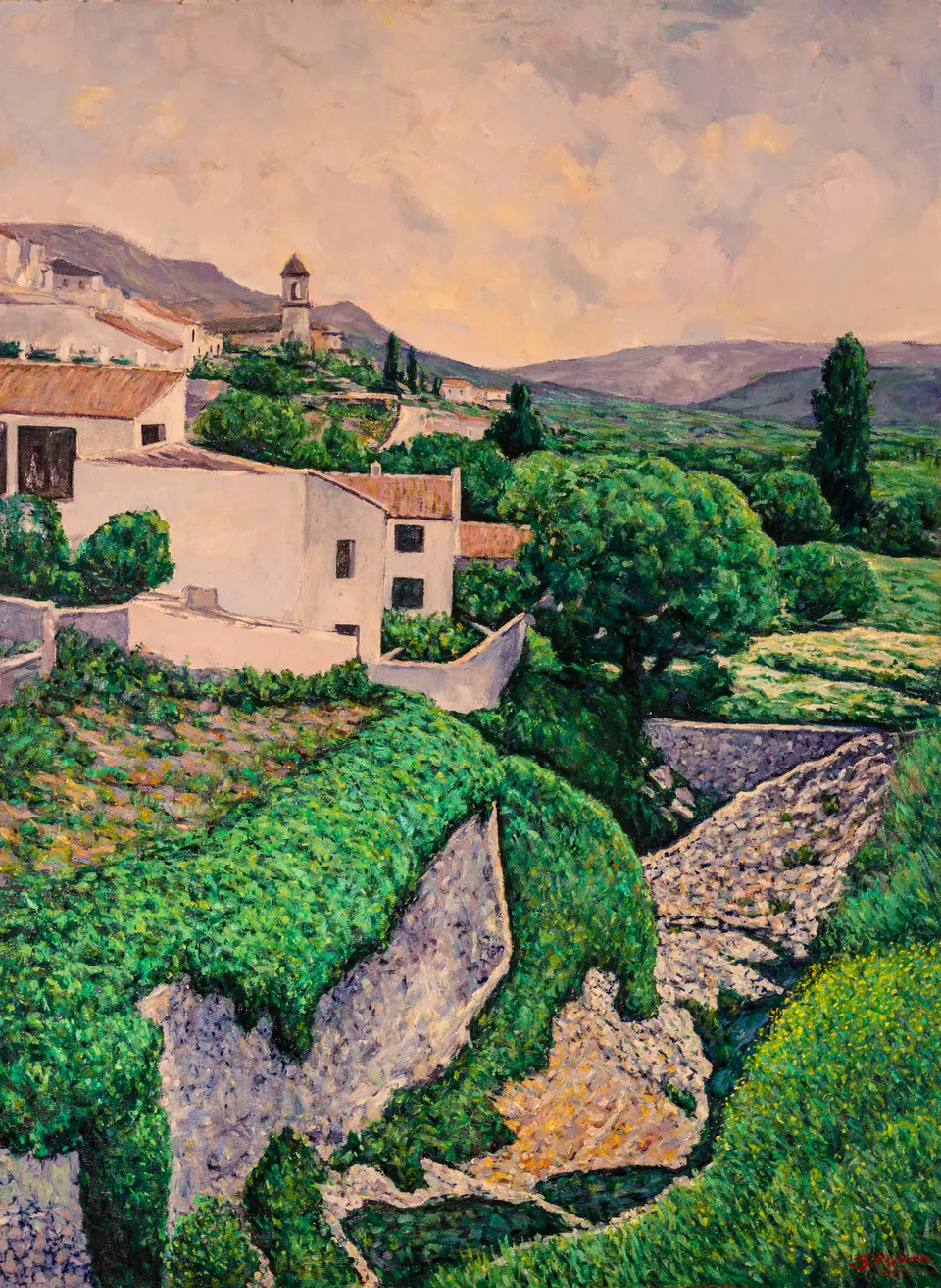 White village on the hillside