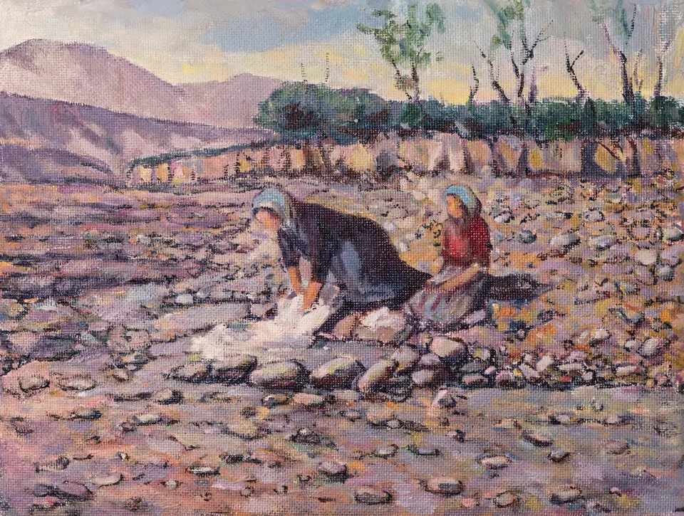 Washerwomen among the stones