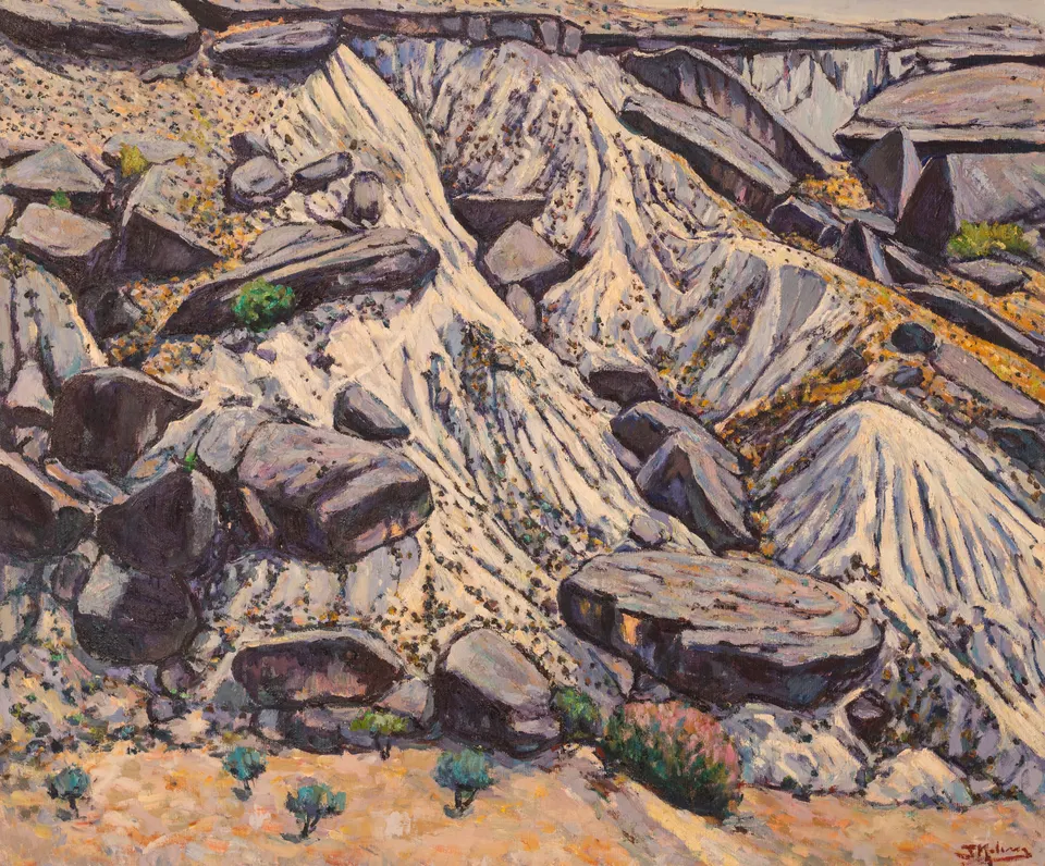 Rocks and white ravine