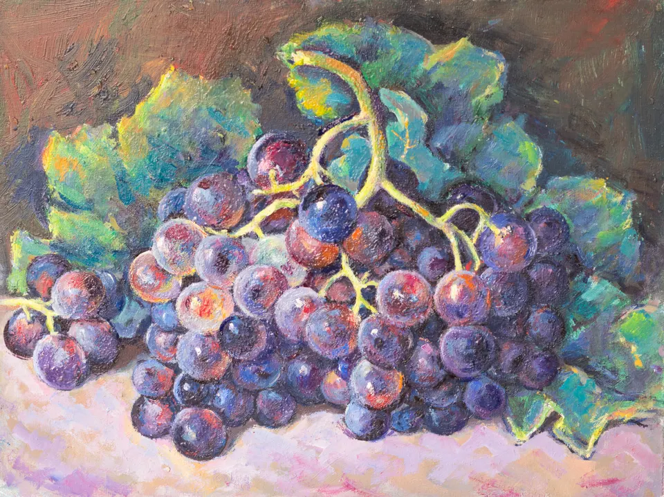 Bunch of black grapes