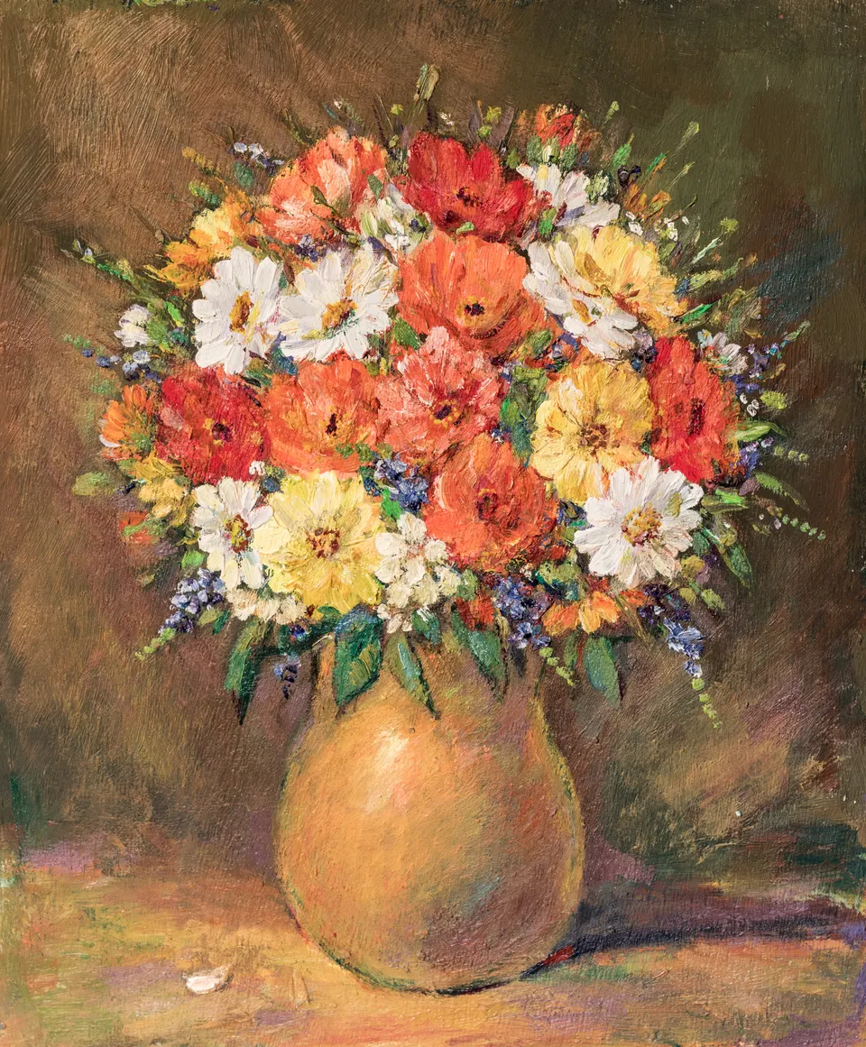 Bouquet in an earthenware vase