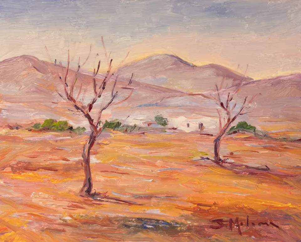Two leafless trees