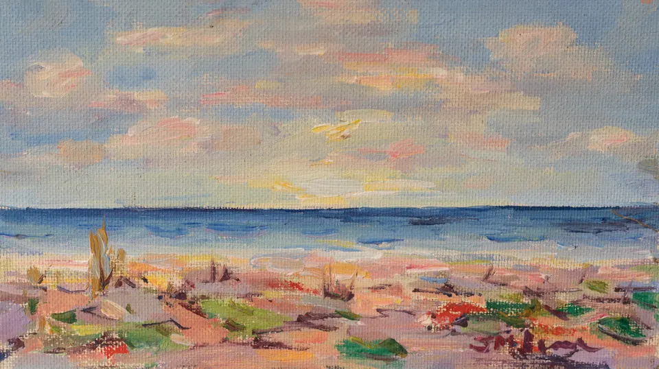 Pebbled shore