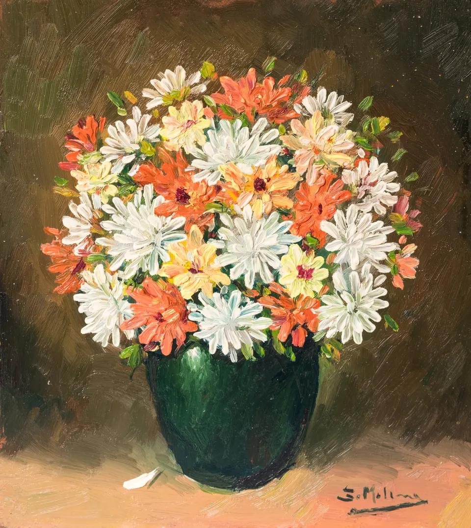 White and orange daisies
