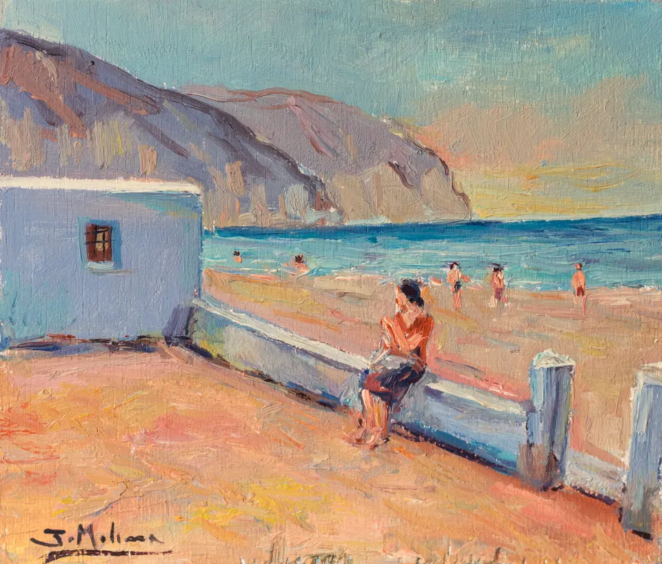 Figure on the sea wall