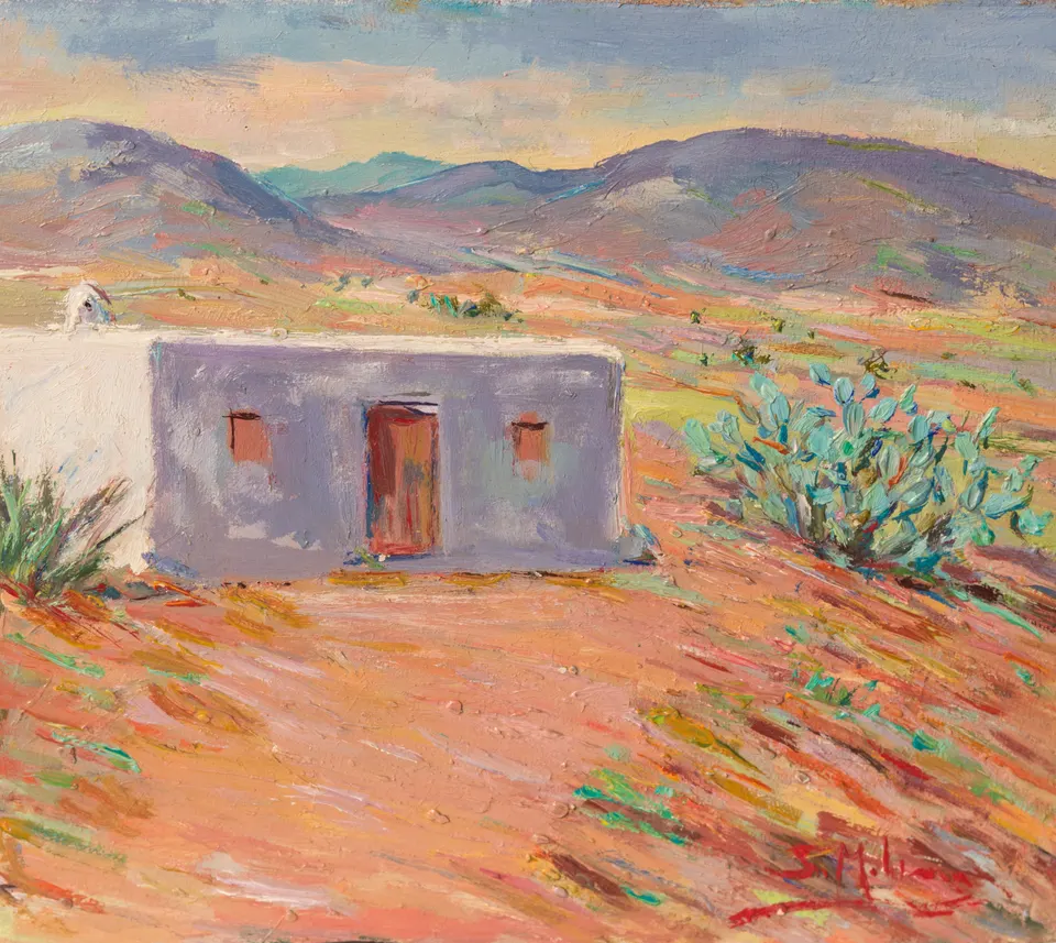 House with a red door