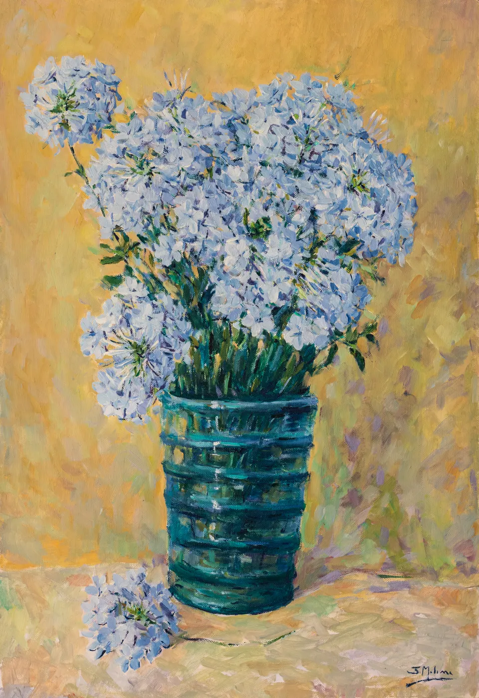 White and bluish flowers